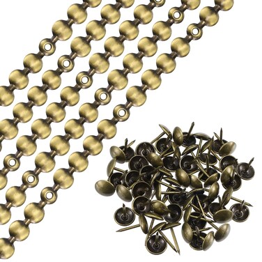 uxcell 10Pcs Upholstery Tacks Strips, 1Meter Glossy Decorative Nail Trims for Sofa Headboard Chair Furniture with Upholstery Nails (11mm Bronze)