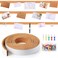 Uanchu Cork Strips Bulletin Bar Strips Pin Board Bar Strips Frameless Notice Board Strip with 1 Roll Double Side Tape 100 Push Pins for Office Back to School Notes Photos(Brown,158 Inch)