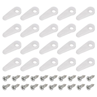 uxcell 30 Pieces Picture Frame Turn Button, 24X10mm for Hanging Pictures Photos Drawing Crafts, Plastic with 30Pcs Screws Hardware Backing Clips White