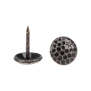 uxcell Upholstery Nails Tacks 7/16-Inch Head Dia Round Thumb Push Pins Bronze Tone for Furniture Sofa Headboards, 40 Pcs