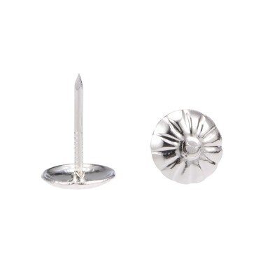 uxcell Upholstery Nails Tacks 7/16-Inch Head Dia Retro Round Thumb Push Pins Silver Tone for Furniture Sofa Headboards, 60 Pcs