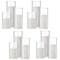 Shihanee Set of 12 Pillar Candles and Glass Cylinder Vases Clear Cylinder Candle Holders for Slim Pillar Candles Wedding Centerpieces (White, 2.6&#39;&#39; X 4.7&#39;&#39;, 5.9&#39;&#39;, 7.9&#39;&#39;)