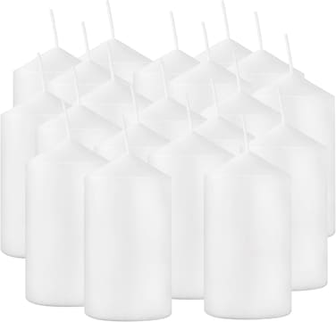 YOROXRG 2"x4" High White Pillar Candles, Set of 20, Unscented. Bulk Buy. Ideal for Wedding, Emergency Lanterns, Spa, Aromatherapy, Party