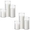 Shihanee Set of 6 Pillar Candles and Glass Cylinder Vases Clear Cylinder Candle Holders for Slim Tall Pillar Candles Wedding Centerpieces(3.4&#39;&#39; x 4.7&quot;, 7&quot;, 9.8&quot;,White)