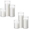 Shihanee Set of 6 Pillar Candles and Glass Cylinder Vases Clear Cylinder Candle Holders for Slim Tall Pillar Candles Wedding Centerpieces(3.4'' x 4.7", 7", 9.8",White)