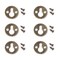 Honbay 50PCS Metal Round Shaped Keyhole Shelf Bracket Hangers with Screws for Picture Frame Hanging (Bronze)