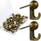 30 Pieces Metal Push Pin Hangers Pin Wall Hooks Picture Hanging Pin Picture Nails Frame Oil Painting Hooks on Wooden or Fabric Wall for Home or Office (Bronze)