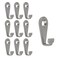 MY MIRONEY 10PCS Mini Wall Hooks Stainless Steel J-Shaped Mirror Hangers Hardware Photo Frame Hooks with Mounting Screws, Type 1