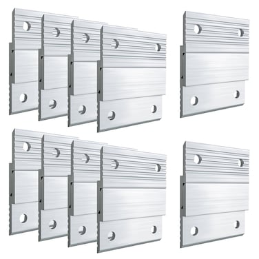 2" French Cleat Picture Hanger, 10 Pairs Heavy Duty Aluminum Z Clips Interlocking Wall Mounting Brackets with Screws for Hanging Photo Panel Mirror Whiteboard Cabinet Shelf Headboard Art (Silver)