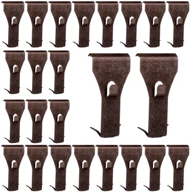 Ripeng 16 Pieces Brick Wall Clips and Hooks for Hanging Outdoors No Drill, Brick Hangers Fit 2-1/4 to 2-3/8 Inch Hooks to Hang Wall Decor, Pictures, Christmas Decorations Hangers (Copper Red)