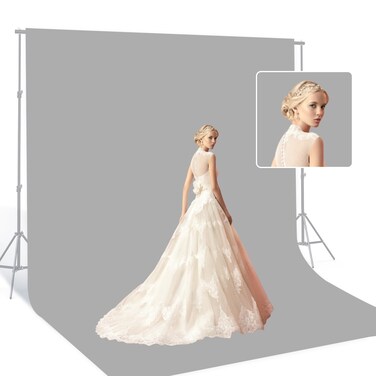 BEIYANG Light Grey 10 x 20 Ft Large Screen Backdrop Cloth for Photography, Non-Reflective Gray Photo Background Screen for Portrait Product Photo Studio Shooting Props, Background Decoration Cloth