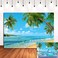 Summer Island Scene Photography Backdrop Beach Sea Palm Hawaiian Themed Birthday Party Banner Decorations Photo Background Vinyl 7x5ft Photo Booths Studio Props Wedding Supplies