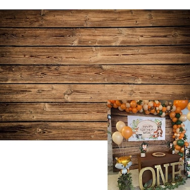 OFILA Wood Backdrop for Photography 10x8ft Vinyl Brown Wood Backdrop Rustic Wooden Wall Backdrop Country Wood Photo Backdrop Birthday Baby Shower Backdrop Wooden Floor Backdrop