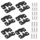 LifCratms 6 Pairs Flush Mount Bracket, 44 x 19mm Interlocking Photo Frame Hangers, Stainless Steel Picture Hooks Z Clip Bracket Interlock Hanging Buckles for Picture Display (Black, 6 Sets)