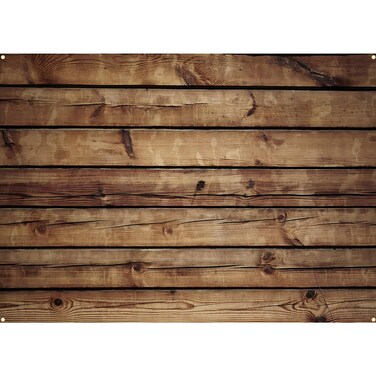 Peryiter Wood Backdrop Wood Wall Background Wooden Rustic Backdrop Durable Polyester Fabric Photography Backdrop Supplies for Party, Wedding Baby Photoshoot (Brown,10 x 8ft)