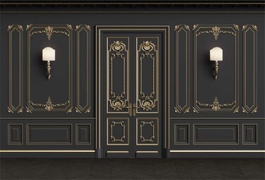 Leyiyi 10x7ft Vintage Room Inside Backdrop European Frame French Door Modern Castle House Cementery Wall Vintage Lantern Photo Background Cowboy Kids Birthday Portrait Studio Prop Vinyl Wallpaper