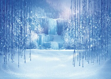 LYWYGG 10X8FT Ice and Snow White World Photography Backdrops Background Christmas Winter Snow Ice Backdrops for Children Photo Studio Props Background CP-12-1008