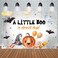 Aperturee 7x5ft Halloween Baby Shower Backdrop a Little Boo is Almost Due Ghost Bat Cute Pumpkin Newborn Baby Party Backdground Boys Kids Hey Boo 1st Birthday Party Banner Decor Photo Booth Props