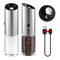 VEVOK CHEF Electric Salt and Pepper Grinder Set Larger Capacity 180 ml Automatic Operation Pepper Mill Grinders Electronic Spice Grinder with LED light Silver Stainless Steel Grinder