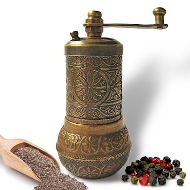 Pepper Grinder - Manual Spice Grinder - Herb Grinder - Pepper Grinder Mill - Pepper Mill - Spice Grinder - Coffee Bean Grinder (Aged Yellow)