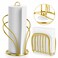Paper Towel Holder Countertop, Stainless Steel Paper Towel Roll Holder and Paper Napkinholder Set, Standing Paper Towel Roll Holder Stand with Weighted Base Suction Cups (Gold)