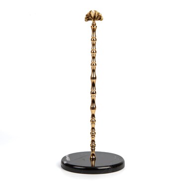 Y Luxe Gingko Black-Gold Marble Countertop Paper Towel Holder - Elegant Kitchen/Bathroom Accessory -Standing Paper Towel Holder, Kitchen Paper Towel Roll Holder- for Bathroom Kitchen Countertop