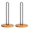TONLEA Wood Paper Towel Holder - Countertop Kitchen Towel Dispenser with Non-Slip Wooden Base, Free-Standing Paper Towel Holder for Kitchen(Black, 2 Pack)