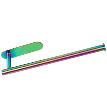 Paper Towel Holder Under Cabinet, Self-Adhesive or Drilling Rainbow Paper Towel Rack Wall Mount, SUS304 Stainless Steel Paper Towels Roll for Kitchen, Pantry, Sink, Bathroom