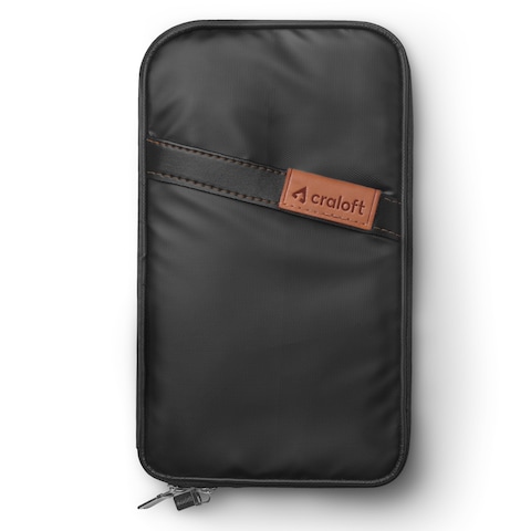 CRALOFT Polyester Passport Holder Bag, Passport Wallet Pouch Cover for Men, Women &amp; Family - Travel Essentials Organizer (Black-CPH1)
