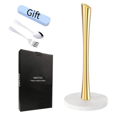 GWGTHZ Gold Paper Towel Holder Countertop, Marble Paper Towel Holder Used for Kitchen&amp;Bathroom, Paper Towel Holder Made of Stainless Steel for Easy One-Handed Operation Gold