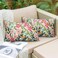 Pyonic Outdoor Pillows Cover Pack of 2 Floral Waterproof Throw Pillow Covers 12X20 inch Outdoor Lumbar Pillows for Patio Furniture Garden Outdoor Waterproof Throw Pillows