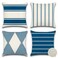 OTOSTAR Waterproof Outdoor Pillow Covers 18x18 Inch Modern Geometry Decorative Throw Pillow Cases Square Cushion Case Pack of 4 Garden Throw Pillow Covers for Patio Furniture Couch Tent (Navy Blue)