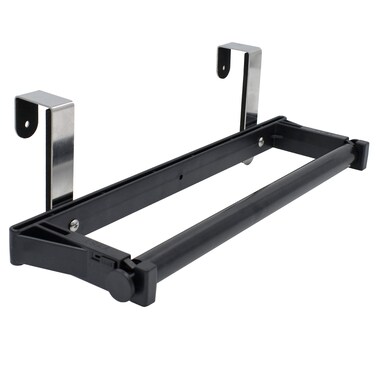 YYST Over Cabinet Door Paper Towel Holder Bar Dispenser for for Kitchen, Pantry, Mudroom, Fits Both Standard &amp; Jumbo Rolls (Black, 1)