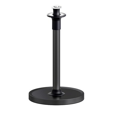 VEHHE Paper Towel Holder Countertop, Black Paper Towel Holder Stand with Spring Damping for Kitchen Bathroom, One Hand Tear Paper Stainless Steel Paper Towel Holder with Weighted Base and Suction Cups