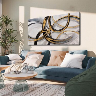 SOUGUAN Canvas Wall Art - Black and White Artwork - Abstract Graffiti Painting - Wall Art for Living Room Bedroom Kitchen Home Wall Decorations 20x40 Inch