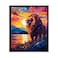 Bestbuddy Pet 11X14 Unframed Starry Night Van Gogh Inspired Lion Looking at the Sky by Lake Africa Wildlife Animal Family Oil Painting Art Print Poster Wall Decor AP101