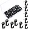 Tenare 50 Pieces Push Pin Hooks Plastic Heads Pin Tacks Wall Thumb Tacks Hanging Nails Decorative Push Pins Hooks for Cork Bulletin Board Map Photos Calendar, Home Office Supplies(Black)