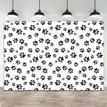 8X6FT Cartoons Puppy Dog Paw Photo Background Kids Boys Birthday Party Photography Backdrops Kids Newborn Baby Shower Decor Studio Booth Props Vinyl
