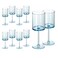 SMAODSGN 10 Pcs Blue Plastic Wine Glasses 10 Oz Square Crystal Glasses Clear Toasting Glasses Modern White Wine Glasses Stemmed Drinking Glasses For Party Weddings Christmas Housewarmings