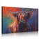 Banksy Graffiti Freedom Highland Cow Picture Canvas Wall Art Pop Street Art Farmhouse Cow Poster Oil Painting Artwork Men Home Kitchen Office Decor Giclee Print Frame Gallery Wrapped-36''Wx24''H