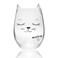 Hirdbrote Stemless Wine Glasses Wine Gifts For Women Funny Wine Glass Carafe, Red Wine Glass Cat Ear Water Cute Wine Glasses Beer For Juice Cups Bridal Shower Gift 16oz (Quietx1)
