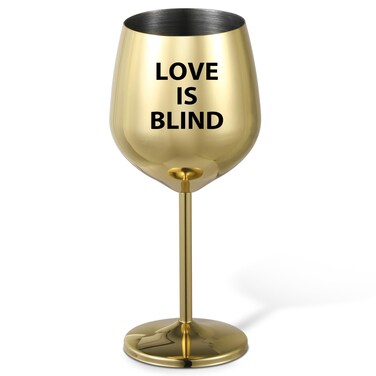 LEBEMPEL Love is Blind Wine Glasses Gold Goblets Love is Blind Personalized Wine Glasses Mirror Process, Anti-fall, Durable and Beautiful (GOLD)