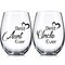Hushee 2 Pack 60th Wedding Anniversary Wine Glass 17 oz Aunt Uncle Wine Glasses Gifts Mr and Mrs Gift, Funny Stemless Crystal Wine Glass for Christmas Birthday Valentine&#39;s Day Gift (Uncle and Aunt)