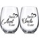 Hushee 2 Pack 60th Wedding Anniversary Wine Glass 17 oz Aunt Uncle Wine Glasses Gifts Mr and Mrs Gift, Funny Stemless Crystal Wine Glass for Christmas Birthday Valentine's Day Gift (Uncle and Aunt)