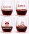 Jogskeor Merry Christmas Stemless Wine Glass Set of 4, Funny Santa Christmas Wine Glass 15Oz for Friend Family Women Men Coworker, Wonderful Gift Christmas Gift New Year Gift