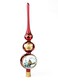 Polish Gallery Christmas Tree Topper Spitz Glass Blown, Hand-Decorated Gold/Silver Embellishments (13 Inch / 33cm, Wine Red)