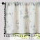 VOGOL Grey Flower Print Valance Curtains, Boho Style Rod Pocket Valances for Kitchen Window with Tassels, Linen Textured Window Treatment for Farmhouse, W52 x L18, 1 Panel