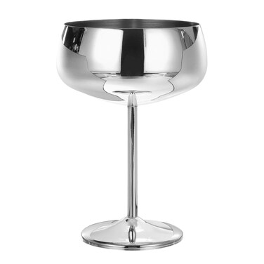 uxcell Stainless Steel Martini Cocktail Glasses, 1Pcs 450ml/16 OZ Unbreakable Martini Glasses, Red Wine Glass Metal Shatter Proof For Wedding, Parties, Gift&iuml;&frac14;&OElig;Silver