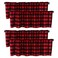 HTFDStar 4 Pack Buffalo Plaid Valance,Black and Red Tier Curtain Valances,Farmhouse Design Window Treatment,Rod Pocket Window Curtain for Kitchen Bedroom Living Room Cafe Decor 56'' X 16''