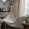 Sutuo Home Boho Curtain 96 Inches Long for Bedroom, Natural Linen Look Textured Burlap Rod Pocket Chic Semi Blackout Bohemian Handmade Tassels Window Treatment for Living Room, 1 Panel 59" W x 96" L